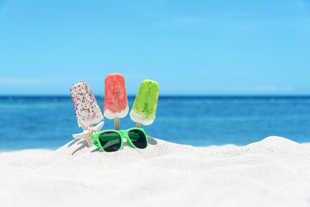 暑假和海滩度假场景图片下载