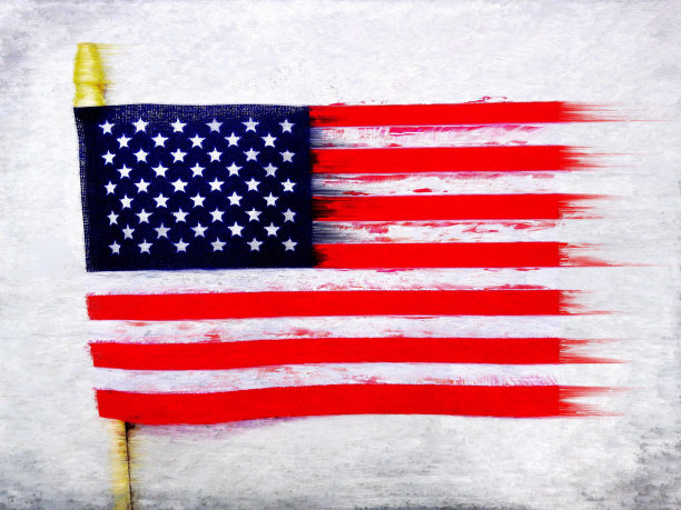 抽象的具有绘画效果的美国国旗图片下载