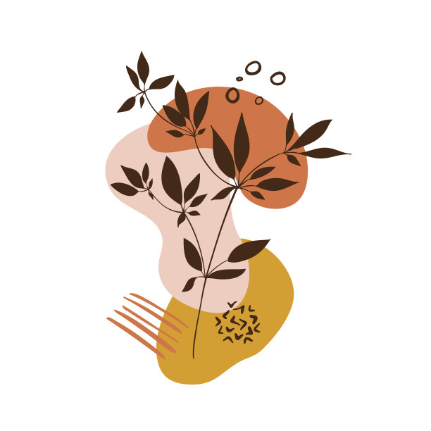 抽象花卉艺术矢量叶背景。手绘图片下载