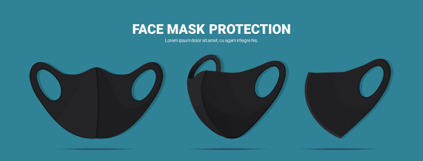 预防新型冠状病毒感染的黑色抗病毒医用口罩图片下载