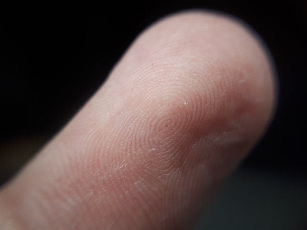 靠在控制玻璃上的指纹进行生物识别扫描。通过人类指纹监视和安全的概念图片下载