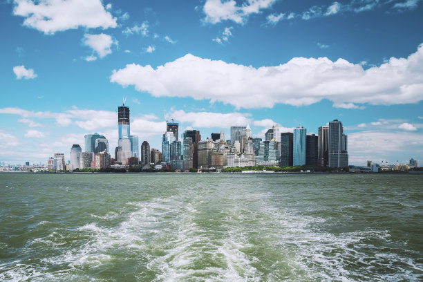 从远处看曼哈顿素材图片