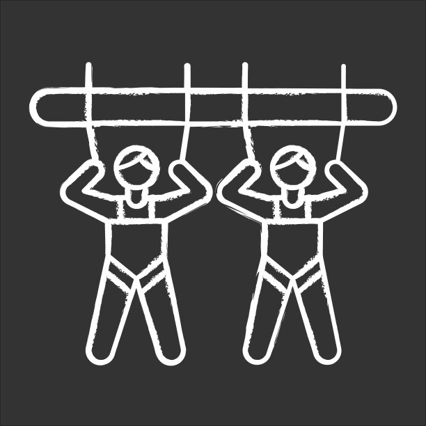 山上巨大的摇摆粉笔图标。游乐园的吸引力。峡谷。肾上腺素娱乐。极端的活动。孤立矢量黑板插图图片下载