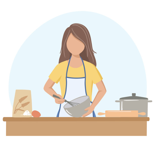 一个女人在厨房里做饭。图片下载