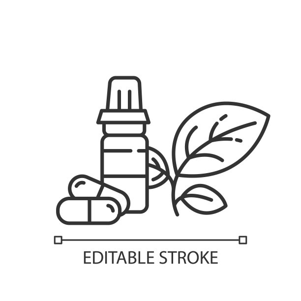 健康产品线性图标。药物和药物。维生素和膳食补充剂。商务部。细线说明。轮廓的象征。矢量孤立轮廓绘制。可编辑的中风图片下载