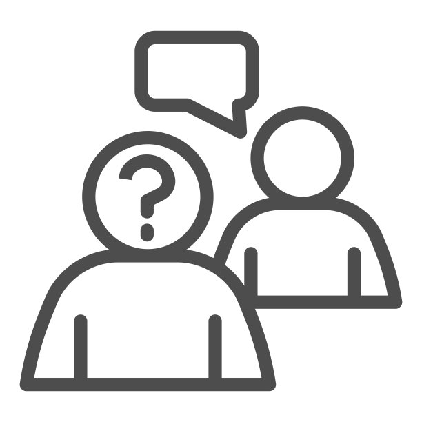 求职面试线性图标：带气泡和问题的两个人形轮廓，适用于移动概念和网页设计。矢量图形。图片下载