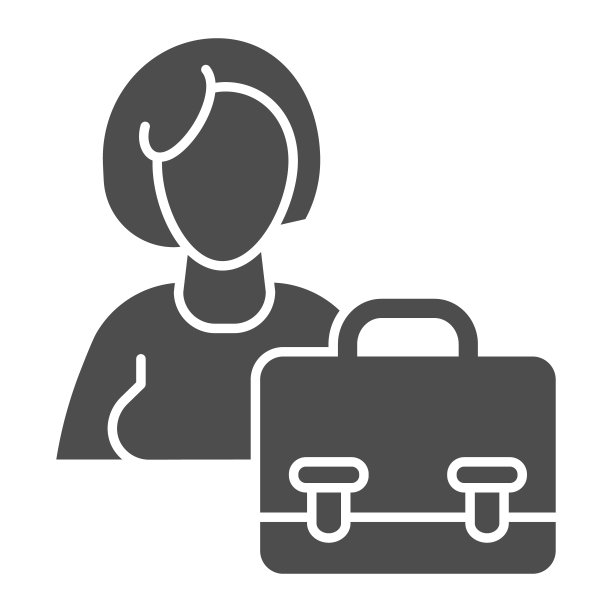 拿着公文包的女人剪影图标图片下载
