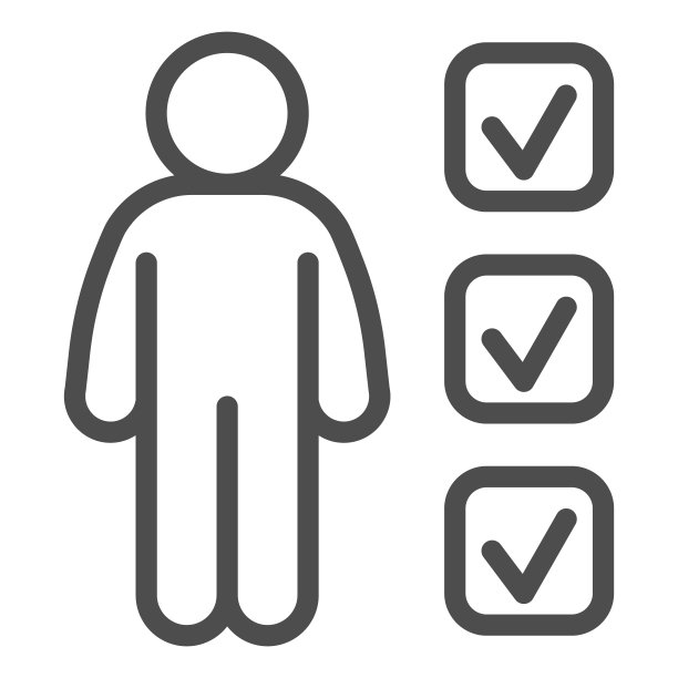 申请表评审线图标。候选人性格测试大纲风格象形图上的白色背景。人和标记复选框的移动概念和网页设计。矢量图形。图片下载