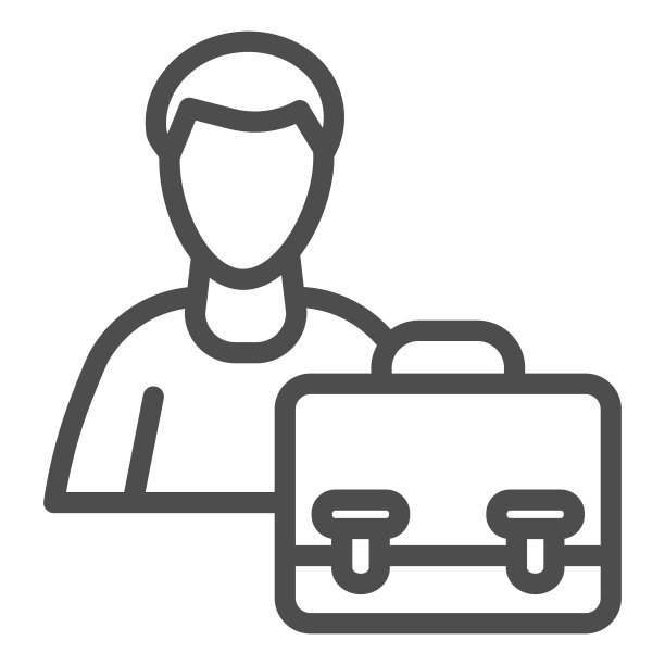 手提公文包的男子轮廓图标图片下载
