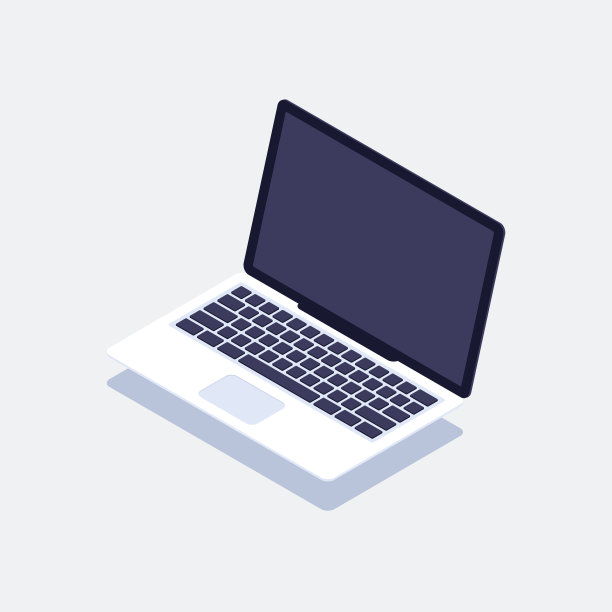 等距笔记本电脑现代数字技术概念平面设计图片下载