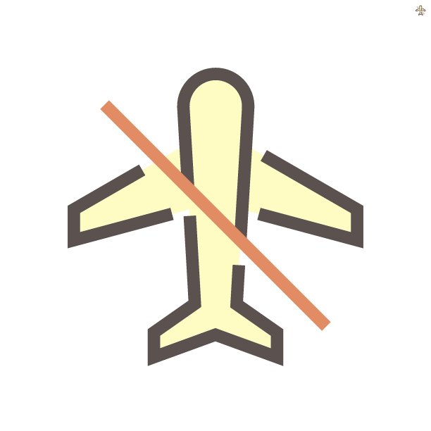 无飞防病毒概念矢量图标，48x48像素完美和可编辑的笔触。图片下载