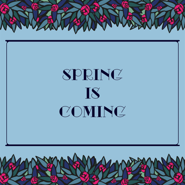 复古风格洋红玫瑰灌木边界图片下载