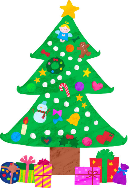 圣诞树和许多礼物图片下载
