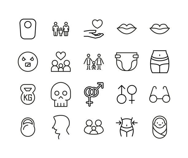 描线人形图标。图片下载