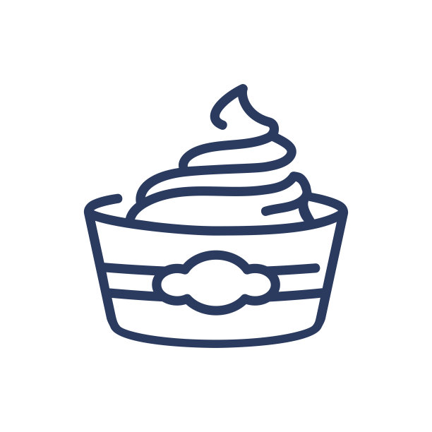 软冰淇淋碗细线图标图片下载