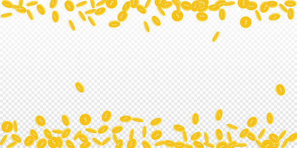 美元硬币落下。分散的小美元图片下载