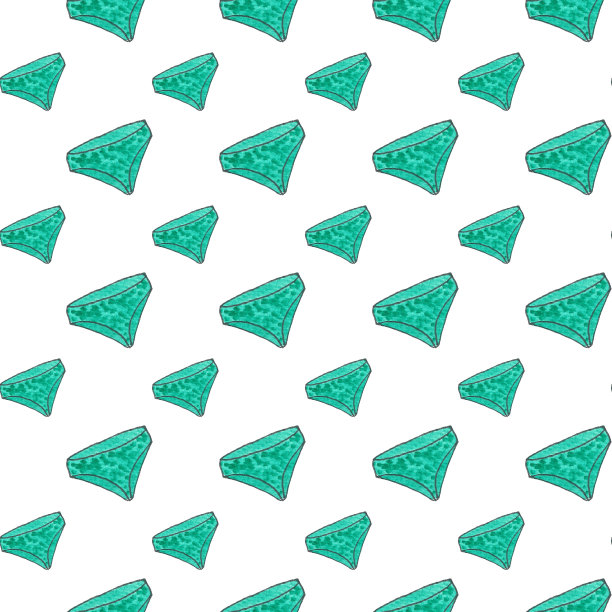 裤子无缝图案的白色背景。夏装和配饰。卡通涂鸦水彩素描插图图片下载