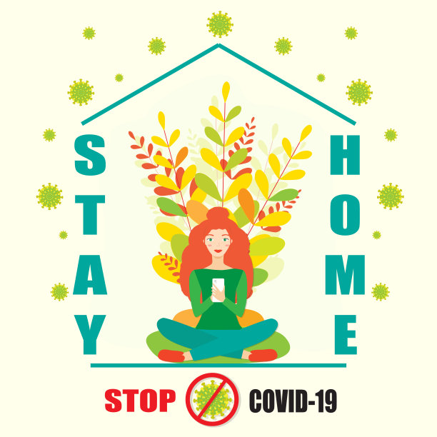 冠状病毒呆在家里图片下载