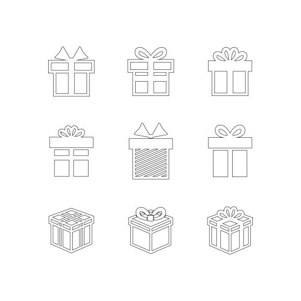 礼盒图标套装图片下载