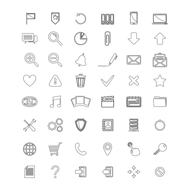 媒体和通信图标集图片下载