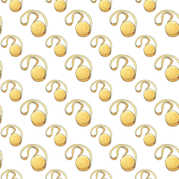 袋子无缝图案上的白色背景。夏装和配饰。卡通涂鸦水彩素描插图图片下载