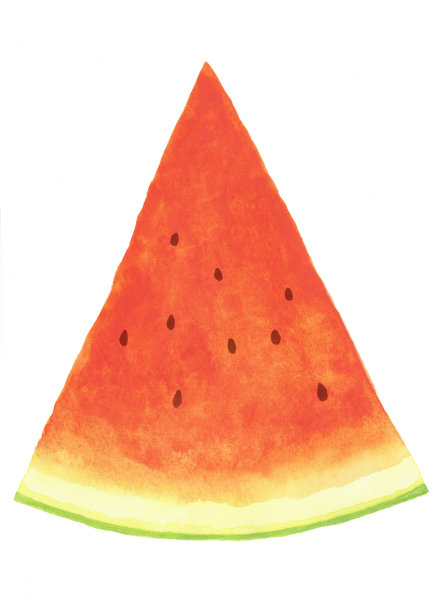 西瓜的水彩插图图片下载