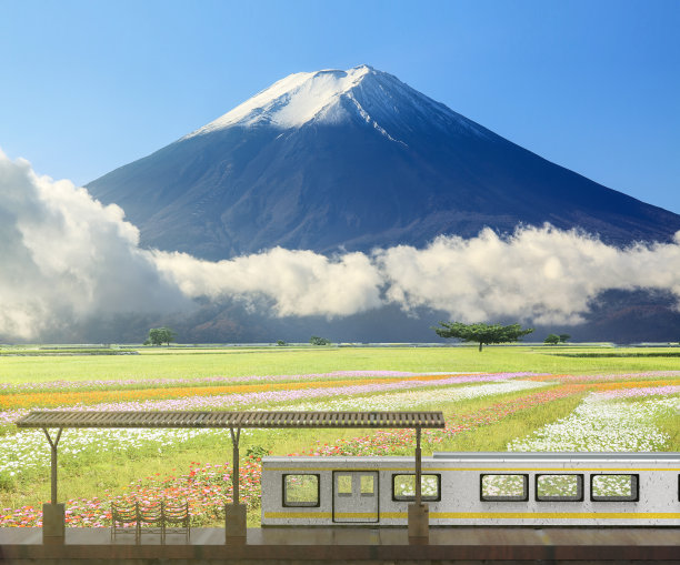 火车站的3d渲染与良好的视图图片下载