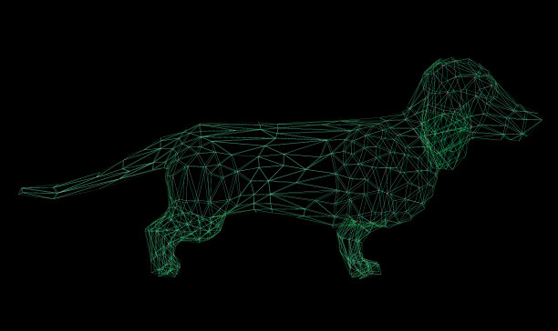 线框多边形腊肠图片下载