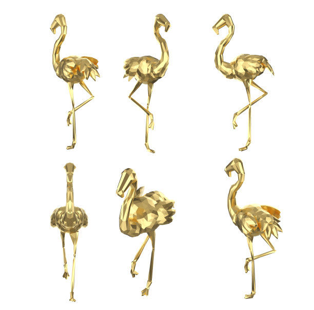 套多边形火烈鸟图片下载