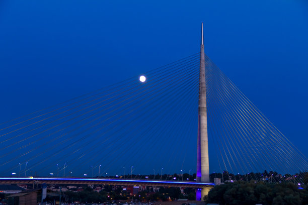贝尔格莱德大桥夜景图片下载