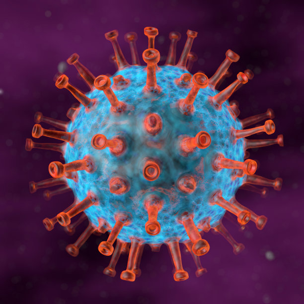 单冠状病毒Covid-19三维可视化图片下载