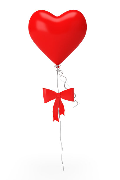 红色的心气球图片下载