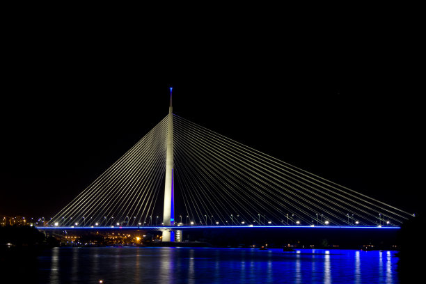 贝尔格莱德大桥夜景图片下载