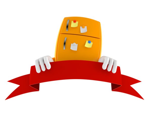 冰箱字符与空白横幅图片下载