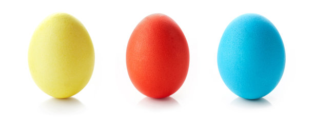 彩色复活节彩蛋孤立在白色背景图片下载