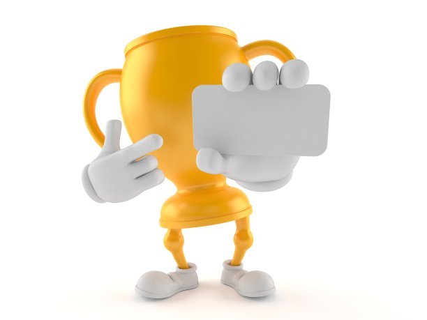 名片上的金杯人物手指图片下载