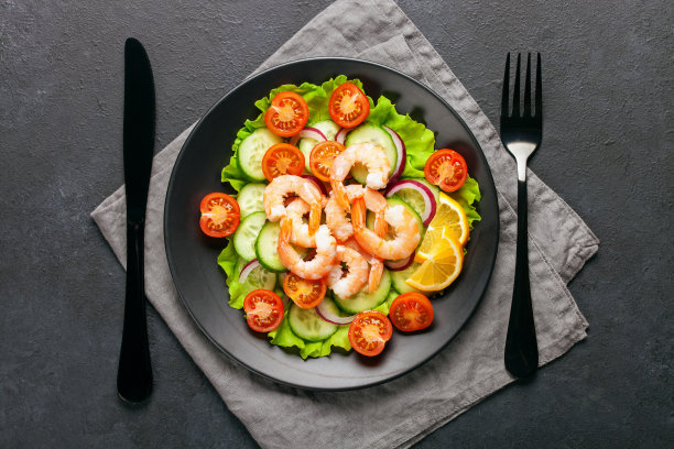 蔬菜虾沙拉图片下载