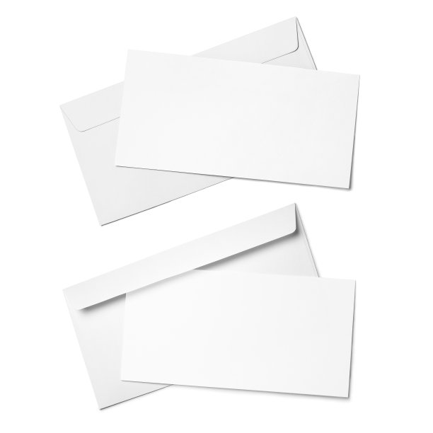 一套白色信封与空白纸上的白色图片下载