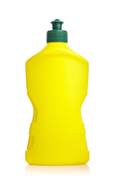 用黄色塑料瓶装清洁剂图片下载