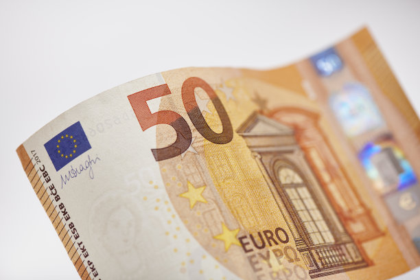 挥舞着50欧元纸币图片下载