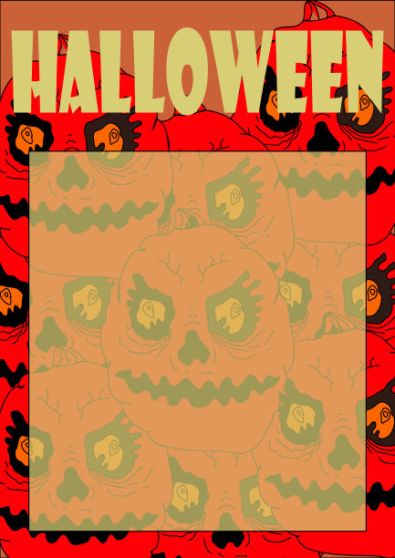 万圣节南瓜矢量图文字模板图片下载