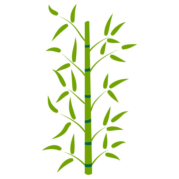 卡通竹林。热带花卉元素的设计。大自然。在亚洲热带雨林。矢量插图。图片下载