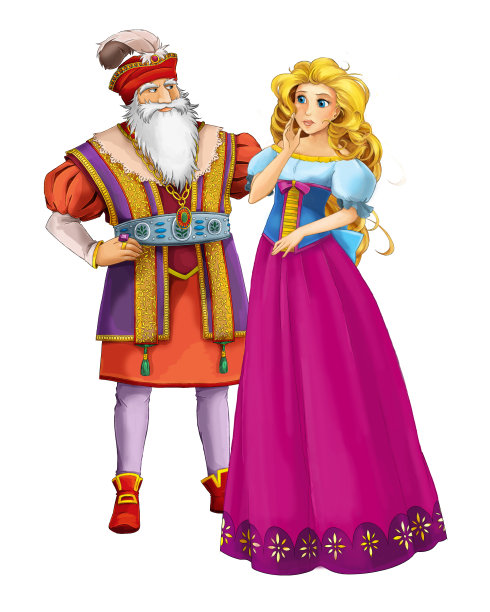 卡通欢快的夫妻在一起的浪漫场景-插图图片下载