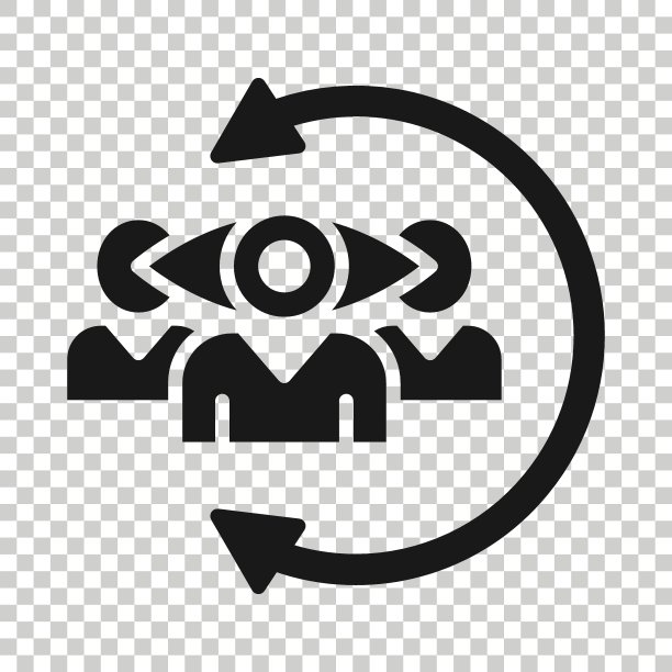 人们监视图标在平面风格。在白色背景上搜索人体矢量图。合伙企业的概念。图片下载