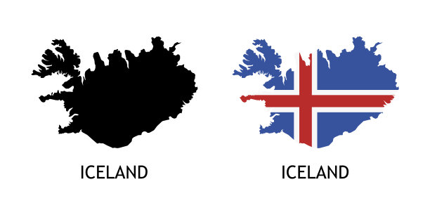 矢量剪影冰岛在白色图片下载