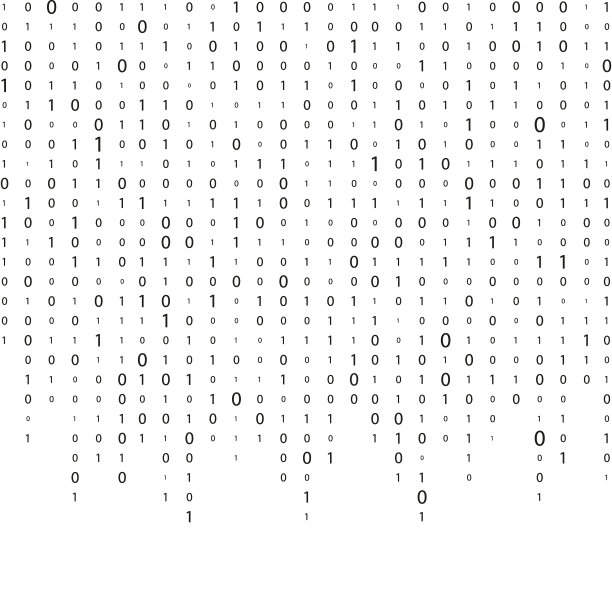 二进制编码零一矩阵白色背景漂亮的横幅墙纸设计插图图片下载