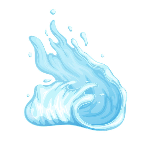 水花飞溅、爆裂、旋转、波浪。矢量插图。图片下载