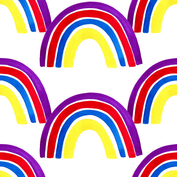 彩虹水彩无缝图案上的白色背景图片下载