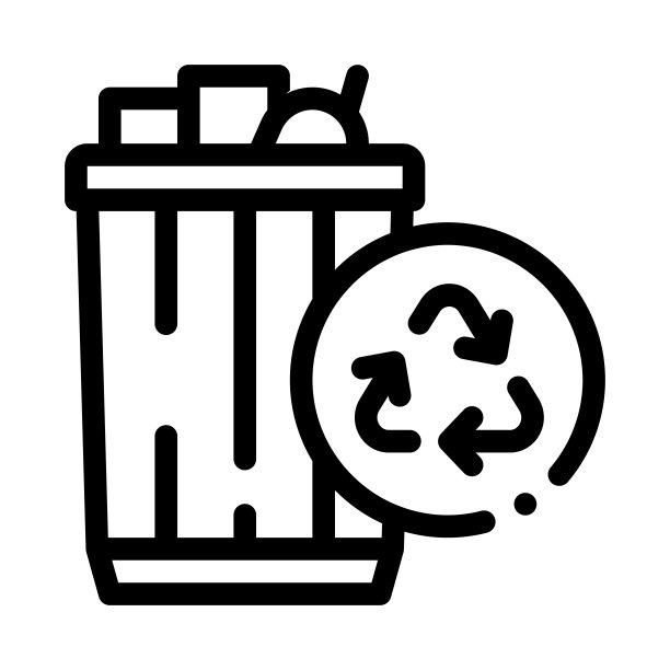垃圾回收图标矢量轮廓插图图片下载
