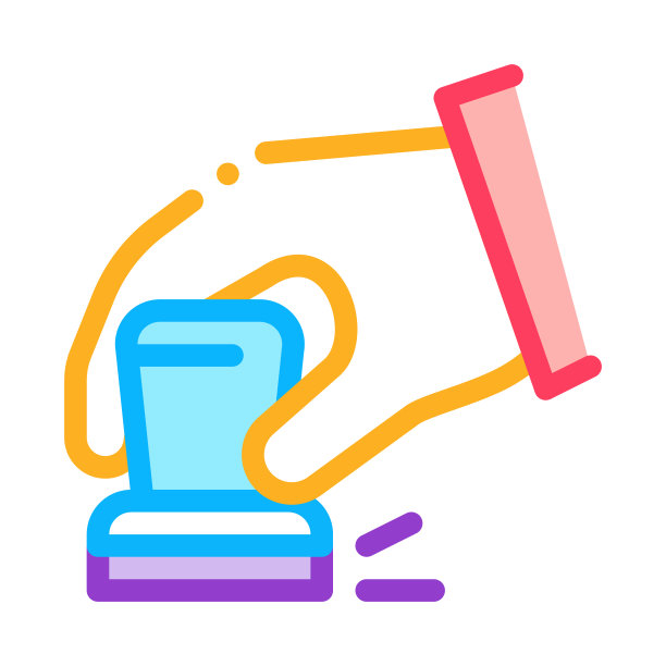 手图章法庭图标矢量轮廓插图图片下载